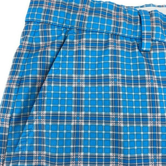 Greg Norman Mens Golf Shorts Sz 34 Blue Peach Flat Front - Picture 5 of 7